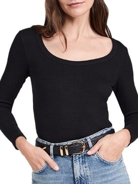 AYR The Open Ended Scoop Neck Ribbed Top